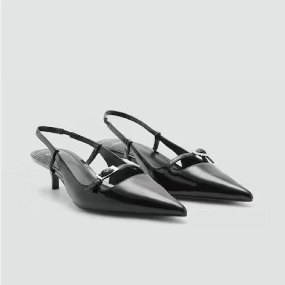 MANGO Slingback heeled shoes with buckle SIZE 38 (US 7.5)